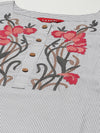 Floral Embroidered White Straight Cotton Kurta