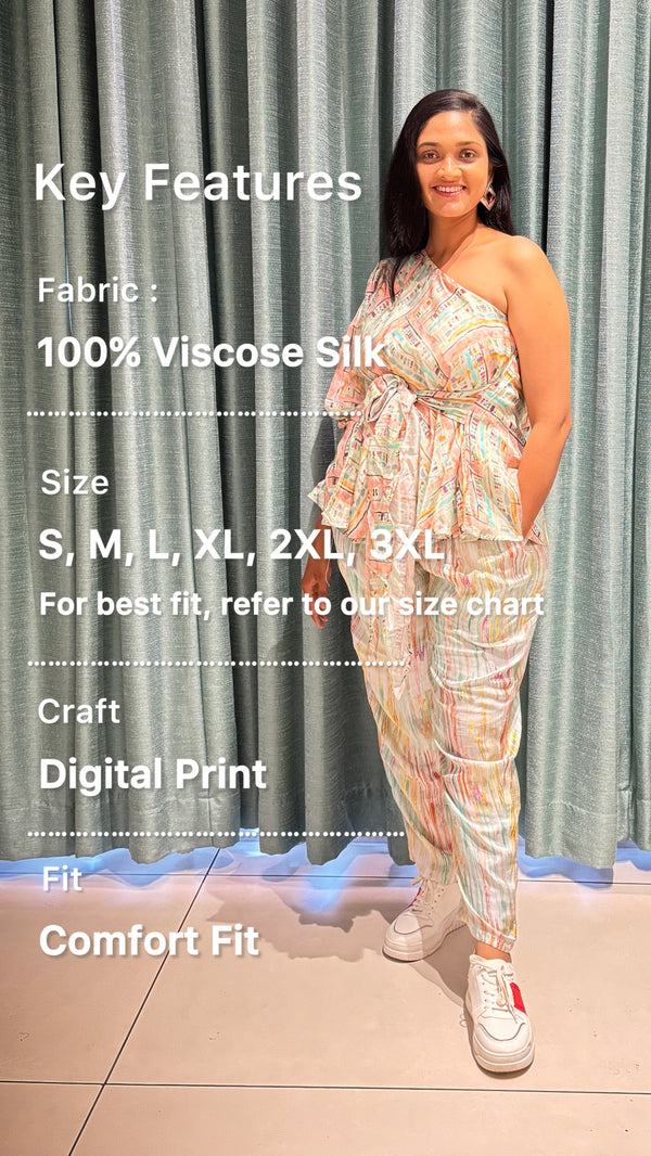 Multi Color Pure Viscose Silk Co-Ord Set