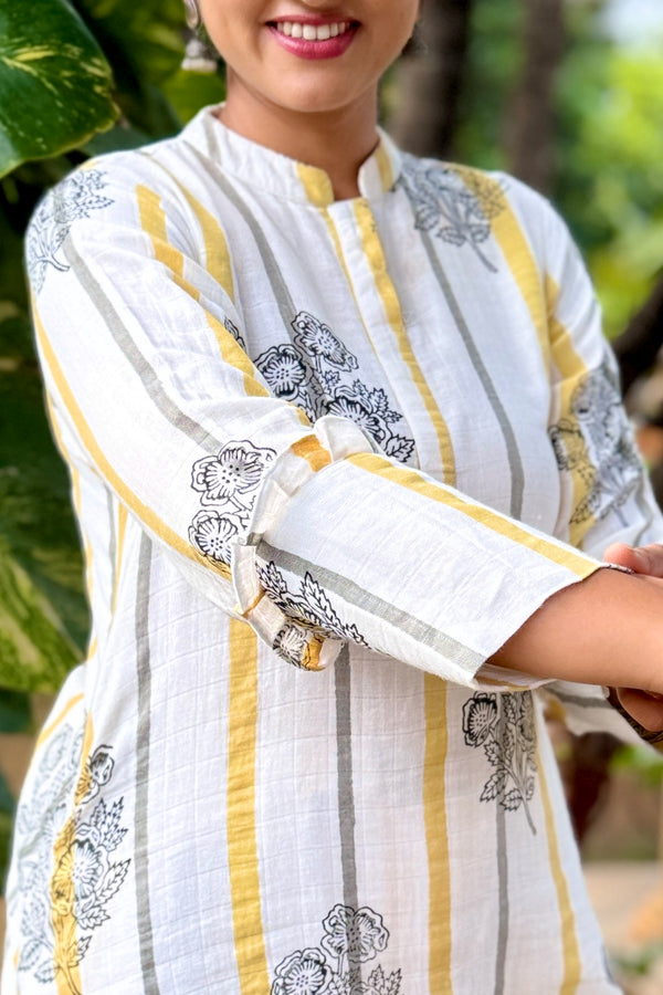 White Block Printed Organic Cotton Co-Ord Set