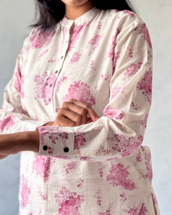 White Pure Cotton Linen Kurta Set