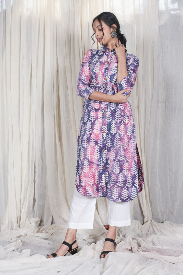 Pink Batik Organic Cotton Straight Kurta