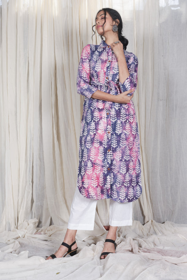 Pink Batik Organic Cotton Straight Kurta