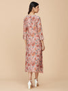 Pink Floral Cotton Mull Kurta Dress