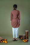 Brown Cotton Top with Zari Embroidery