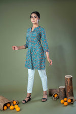 Fadat Hand Block Printed Indigo Natural Dyed Top