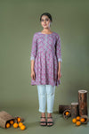 Lavender Hand Block Printed Natural Dyed Cotton Top